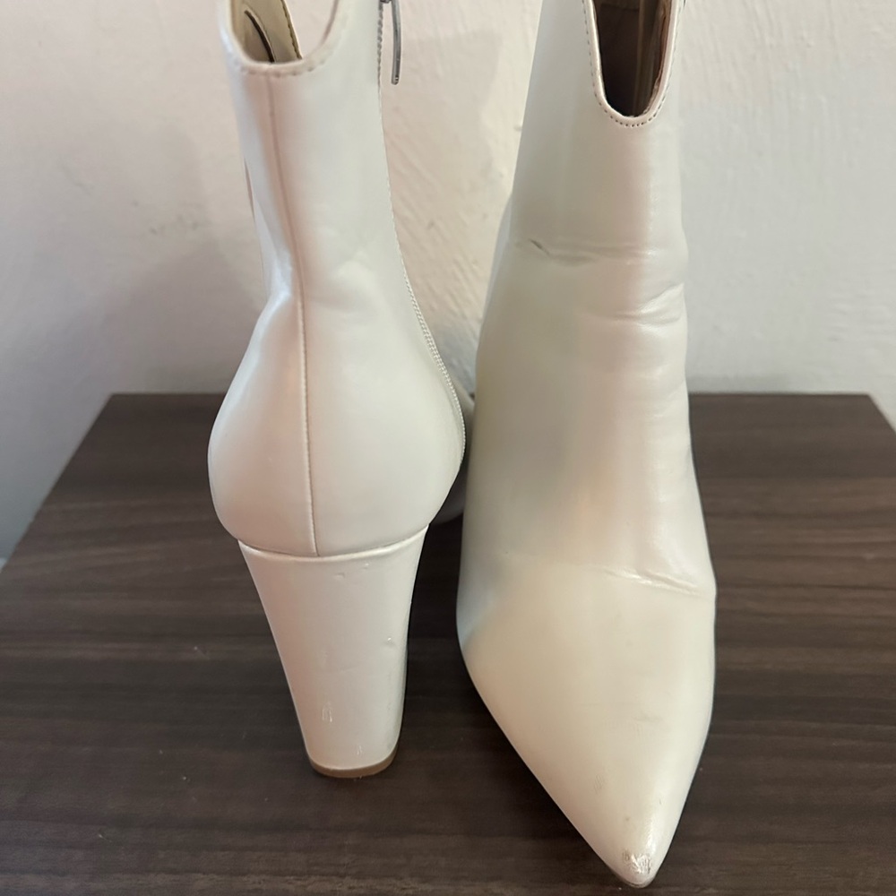 Nine West Chic Cream Heeled Boots